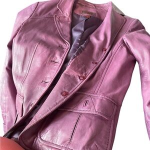 Danier Women's Vibrant Pink Leather Jacket